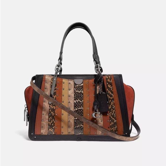 Coach Brown and Orange Striped Shoulder Bag - Picture 15 of 15